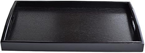 Amazon シンプルファン 長方形 舟型 木製トレー 取っ手付き カフェトレー ランチョウトレー お盆 ウッド トレイ おしゃれ 北欧 お盆 フレア 黒 トレイ 盆 オンライン通販