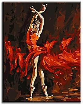 XHL Art Art Balle Dancer Picture Painting By Bumbers Hand Painted Oil On Canvas Home Decor For Living Room , 24" x 36"