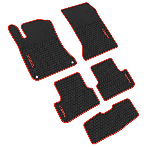 iallauto All Weather Floor Liners Custom Fit Mercedes Benz GLA 2014-2019 Heavy Duty Rubber Car Mats Vehicle Carpet Odorless-Black Red - Thumbnail 7