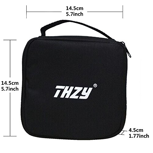 Black Polyester Square Handbag Zippered Tool Bag Inspection Camera Endoscope for THZY Depstech USB, Wireless Endoscope, Also for Goodan, Shekar, Pancellent, Fantronics, Sokos, Voltage Converter. - Thumbnail 4