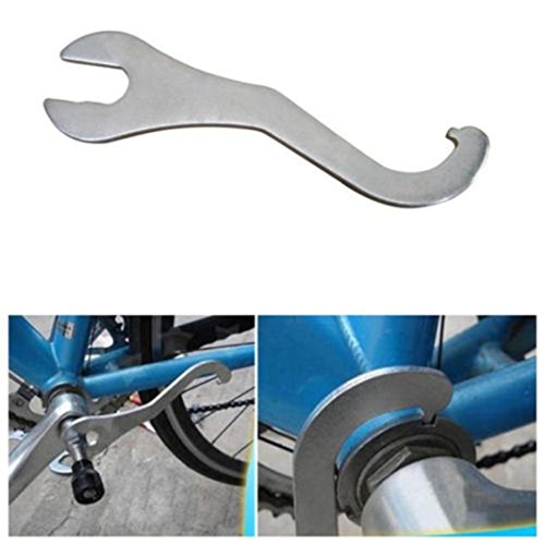 Alonea Bicycle Bike Lock Ring Remover Bottom Bracket Pedal Spanner Wrench Repair Tool (Silver) - Thumbnail 6