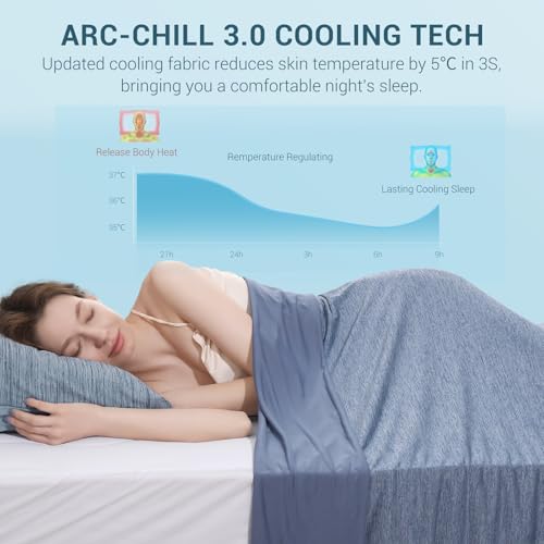 Elegear Cooling Blanket for Summer, Q-Max 0.5 Japanese Arc-Chill 3.0 Cool Fiber Throw for Hot Sleepers, Night Sweats, Adult Sofa Car Travel, Lightweight, Twin/Double Bed, 150x200cm, Blue
