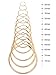 BBTO 12 Pairs Hoop Earrings Round Alloy Ear Piercing Hoops Set for Women Girls, 20-75 mm (Gold)