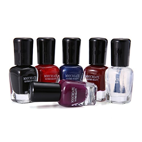 Skymore 6pcs Nail Polish Set, Water-Based Peel-Off Gel Nail Lacquer Kit Beauty Gloss Non-toxic Nail Care Art Set For Women Lady Girls 710
