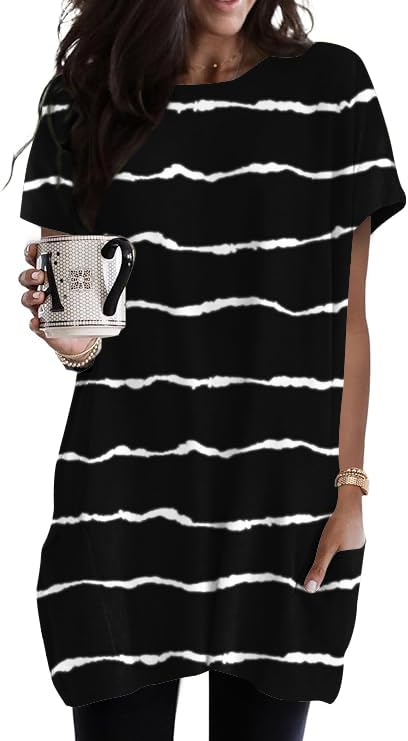 Poetsky Striped Summer Tops for Women Fashion