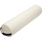 ForPro Full Round Bolster Pillow, Crème, Oil and Stain-Resistant, for Massage and Yoga, 6” R x 26” L