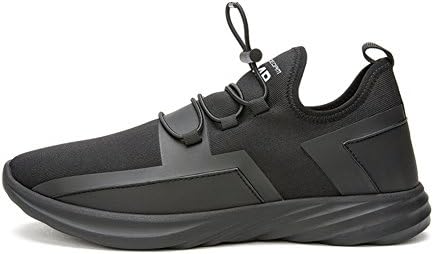 YIXINY Men's Shoes Mesh Round Head Thick Bottom Casual Shoes Black Spring And Autumn (Size : 39)