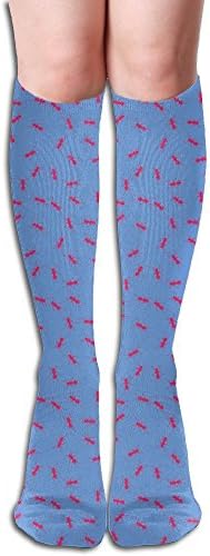 Unisex Busy And Industrious Ants Red Pattern Elastic Long Socks Compression Knee High Socks ( 50cm )For Sports, Running, Travel