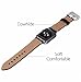 AutumnFall Luxury Leather Wristband with Metal Clasp and Adapters for Apple Watch Series 1, Series 2 38mm (Brown)