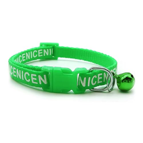 Chipmonk Set of 3 Cat & Puppy Collar with Bell,Kitten & Small Dogs Soft Adjustable,Safe,Solid & Protective Breakaway for Cats & Puppies,Cute Kitty Neckband with Nice Print-(Purple,Green,Pink) 2
