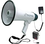 Pyle Bullhorn Megaphone with Built-in Rechargeable Battery [Portable PA Megaphone Speaker] 10 Second Memory Record, Detachable Microphone, Siren Alarm (PMP45R) (Electronics)