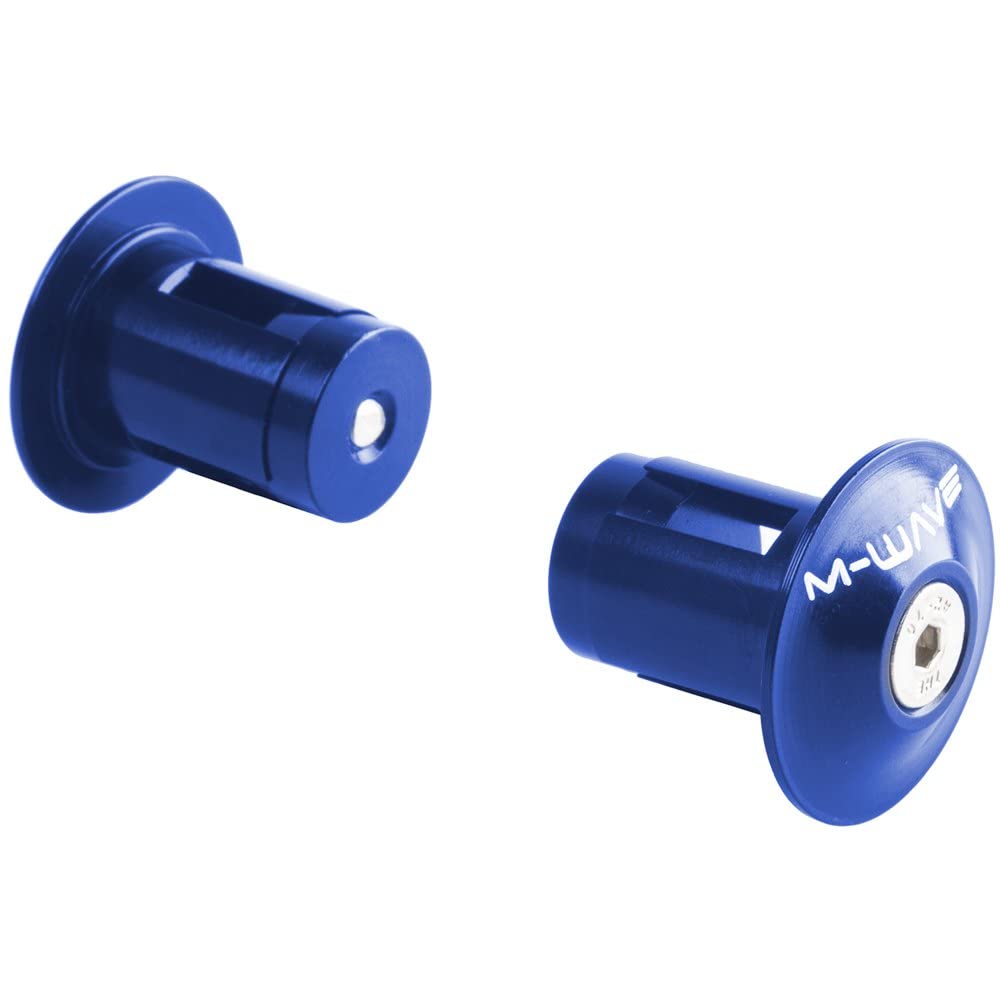 M-Wave Unisex Adult A Rio Aluminium Handlebar Plugs - Blue, N/A