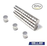 Refrigerator Magnets,36PCS Premium Brushed Nickel Round Magnets, Fridge Magnets,Office Magnets by A AULIFE - 10 X 3 mm