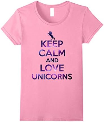 Womens Keep Calm And Love Unicorns T-shirt Medium Pink