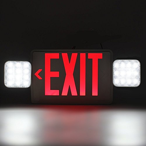 Ainfox 6 Pack LED Exit Sign Emergency Wall Light, UL Listed LED Combo
