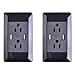 GREENCYCLE 2 PK Dual USB Port Black Electric Wall Charger Power Outlet Panel Plate Dock Station Socket ¡­