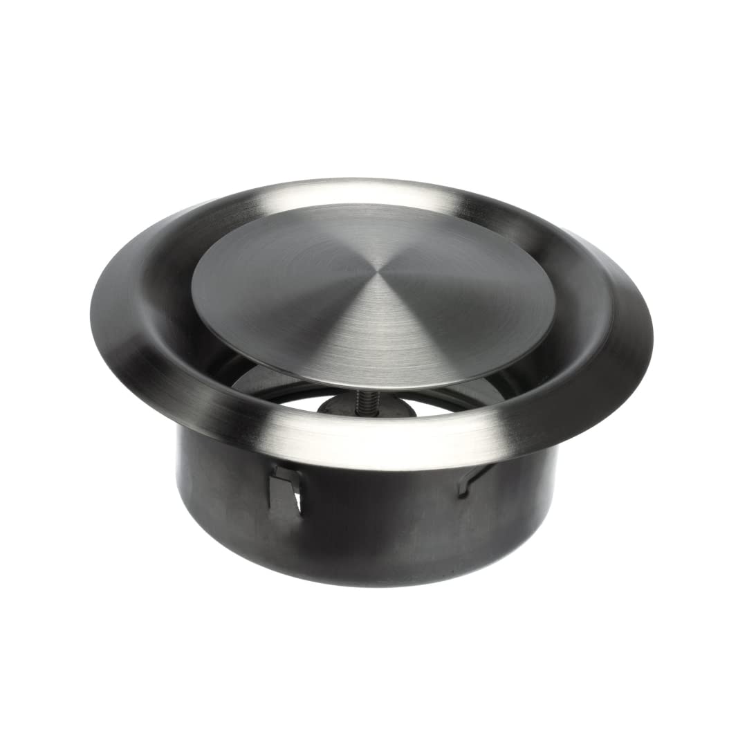 Ø 100mm / 4'' Adjustable Diffuser - Universal Air Supply/Exhaust Valve - Ventilation Ducting Cover - Metal - Stainless Steel