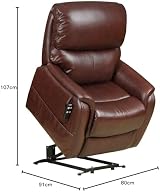 Morris Living Montreal Dual Motor Riser Recliner Chestnut Leather Chair view 2