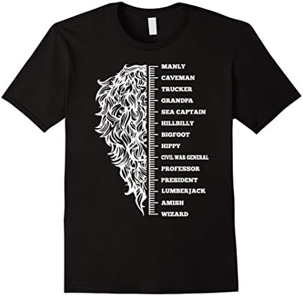 Mens Beard Growth Chart XL Black