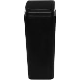 Zerdyne Plastic Trash Bin with Lid, Slim Trash Can, 3.5 Gallon, Black | Slim Garage Can with Swing Top Lid, 12 L Capacity, for Bedroom, Restroom, Bathroom