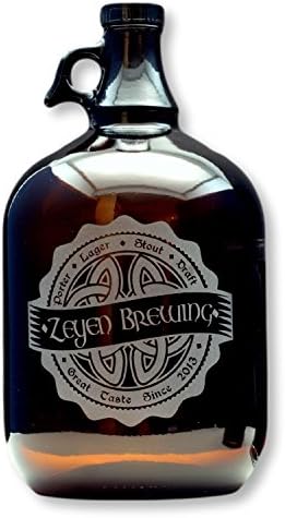 Personalized Homebrew Growler with Irish Celtic Knot Brewing Engraved Label Growler