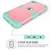 Hocase Compatible with iPod 6th/5th Generation Case, 3 in 1 Heavy Duty Shock Absorbent Silicone Hard Plastic Full Body Protective Case - Pink/Teal Green