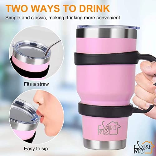 ForestSource 30 oz Insulated Tumbler with Lid and Straw 7 Piece Set