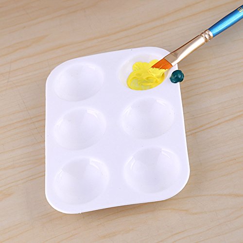 Paint Plastic Palettes with 6 Well Watercolor Painting Tray White (12pcs)