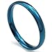KONOV Mens Womens Stainless Steel Ring, 3mm, Comfort Fit Band, Blue, Size 9