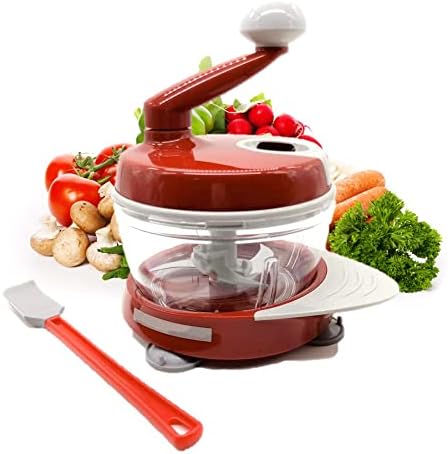 KIRKWOOD Manual Food Processor - Hand Crank Chopper, Slicer, Dicer For Vegetables, Meat, Herbs, Salad
