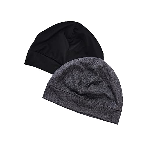 Headshion Cotton Skull Caps for Men Women,2Pack Lightweight Beanie