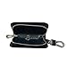 New 1pcs Mesh Black Leather Car Key Wallet Zipper Case Keychain Coin Holder Metal Hook Bag Collection For Land Rover Car Vehicle Auto Lover