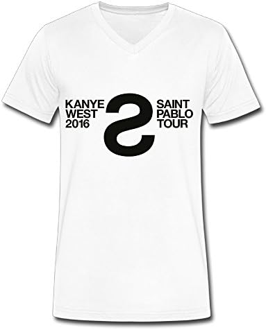 Best White V Neck T Shirt For Men The Saint Pablo Tour Kanye West Logo