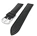 JP Leatherworks Mens Genuine Italian Leather Watchband Chronograph Style Black 18mm Watch Band