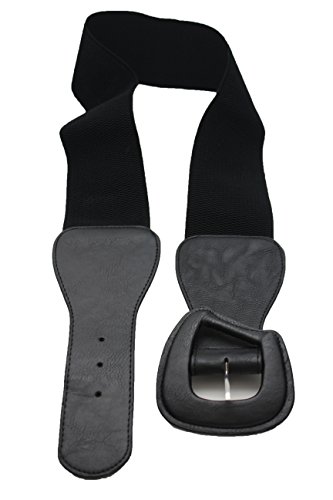 TFJ Women Fashion Belt High Waist Hip Faux Leather Elastic Band Size S M Black