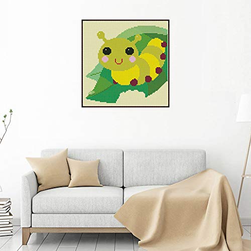 5D Diamond Painting, Full Drill 5d Diamond Painting Kit for Kids Rhinestone Embroidery Cross Stitch Arts Craft, Cute Insect 11x11 inches (Framed Canvas)