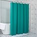 AmazerBath Plastic Shower Curtain, 72 x 72 Inches PEVA Heavy Duty Turquoise Shower Curtain, Waterproof Heavy Weight Thick Bathroom Curtain with 3 Clear Weighted Stones and 12 Rustproof Grommet Holes