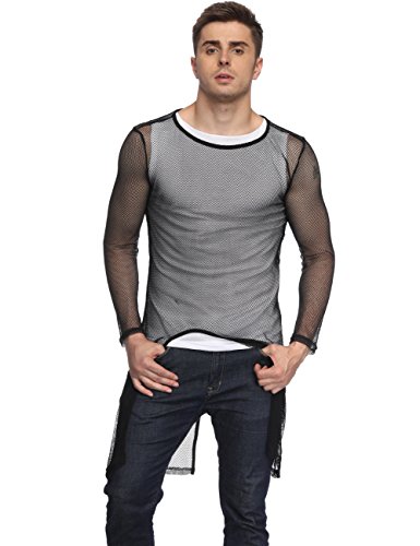 men's long sleeve fishnet shirt