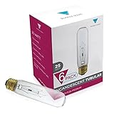 (6 Pack) 25-Watt T10 Tubular Incandescent Medium (E26) Base 120-Volt Light Bu...