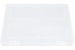 Clear Document Storage Case Transparent Plastic File Storage Box with Secure Buckle Lock for Office Home School Organization 