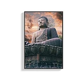 Framed Canvas Wall Art for Living Room, Bedroom Buddha Canvas Prints for Home Decoration Ready to Hanging - 16x24 inches