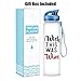 LEADO 32oz 1Liter Motivational Tracking Water Bottle with Time Marker - I Wish This was Wine - Funny Wine Lover Birthday Gifts for Women Best Friend, Daughter, Mom, Wife - Drink More Water Daily