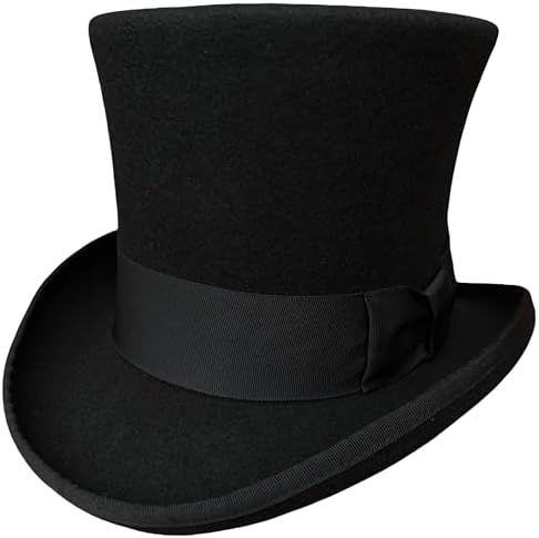 Differenttouch 100% Wool Felt Top Hats Victorian Style Made Hatter