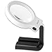 Fancii LED Lighted Hands Free Magnifying Glass with Light Stand - 2X 4X Large Portable Illuminated Magnifier for Reading, Inspection, Soldering, Needlework, Repair, Hobby & Crafts