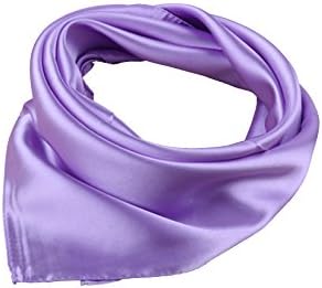 DGFA INC Women's Solid Pure Color Square Scarf Small Neckerchief for Lady,Gift Idea (Light Purple)