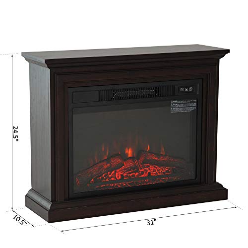31" 1400W Freestanding Portable 3D LED Electric Fireplace Mantel