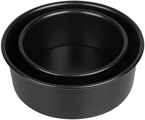 Yilove Cake Pan With Removable Bottom, Non-stick Cheesecake Pan Round Cake Mould, 2 Pack (Black, 6" And 8")