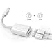 Darrent rgy-wrhtjl Dual Lightning Adapter Splitter for iPhone 7/7 Plus/8/8Plus, Lightning to Dual Lightning Headphone Charge Adapter, Support Call Music Charger Sync Data for IOS 10.3 Devices