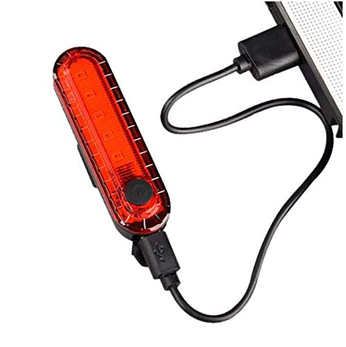 RESHNE USB Rechargeable Bike Cycling 4 Modes Front Rear Tail Light Lamp (Black)