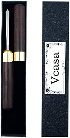 Vcasa Stainless Steel Ice Pick with Wooden Handle Kitchen Tool (Dark Brown B)